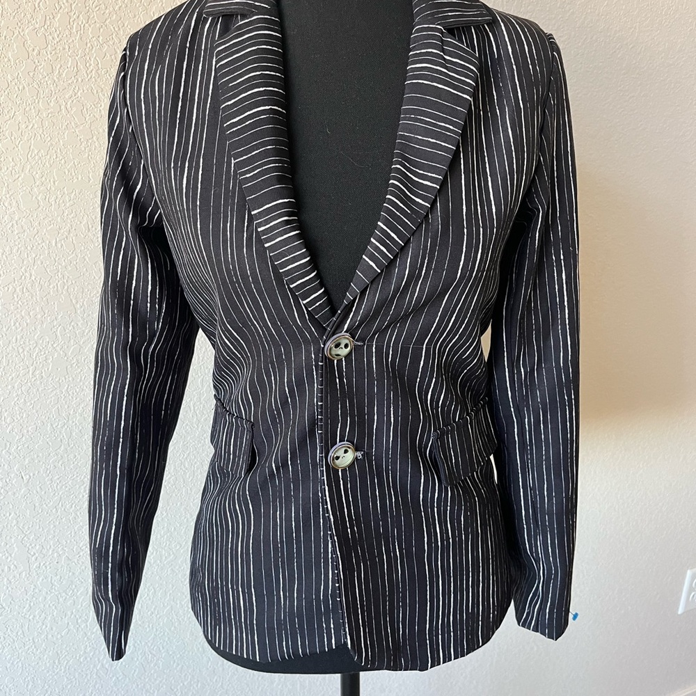 Disney Black and White Striped Blazer